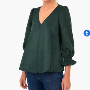 Tuckernuck Malachite Suede Easton Blouse Size Medium